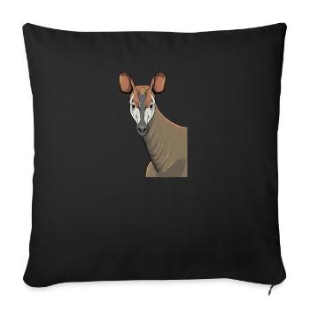 Okapi I Girafe de la forêt tropicale pour - Housse de coussin décorative 45 x 45 cm - noir - Devant