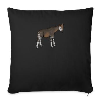 Okapi I girafe de la forêt tropicale pour - Housse de coussin décorative 45 x 45 cm - noir - Devant