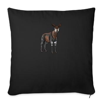 Okapi I girafe de la forêt tropicale pour - Housse de coussin décorative 45 x 45 cm - noir - Devant