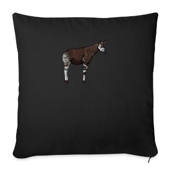 Okapi I forest giraffe from the rainforest for - Sofa pillowcase 17,3'' x 17,3'' (45 x 45 cm) - black - Front