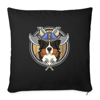Bernese Mountain Dog I Valhalla I Viking - Sofakissenbezug 45 x 45 cm - Schwarz - Vorne