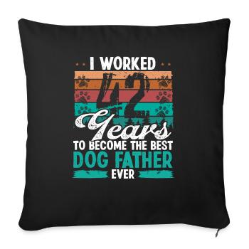 42 ans Meilleur chien Père 42 Anniversaire Chien Papa - Housse de coussin décorative 45 x 45 cm - noir - Devant