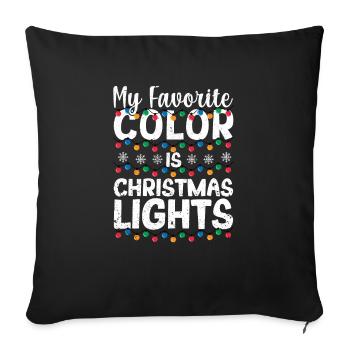 Xmas PJs Pyjamas Licht Meine Lieblingsfarbe ist - Sofakissenbezug 45 x 45 cm - Schwarz - Vorne