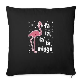 Fa La Mingo Funny Christmas Flamingo Lover - Sofa pillowcase 17,3'' x 17,3'' (45 x 45 cm) - black - Front