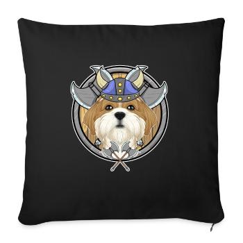Shih Tzu I Valhalla I Viking - Sofa pillowcase 17,3'' x 17,3'' (45 x 45 cm) - black - Front