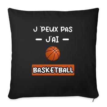 je peux pas j'ai basketball cadeau basketball - Housse de coussin décorative 45 x 45 cm - noir - Devant