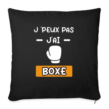 je peux pas j'ai boxe gants cadeau boxe - Housse de coussin décorative 45 x 45 cm - noir - Devant