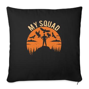 Bird of Prey funny falconer saying hunting design - Sofa pillowcase 17,3'' x 17,3'' (45 x 45 cm) - black - Front