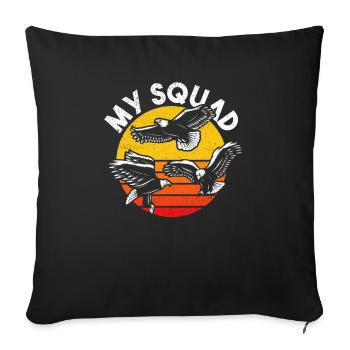 Bird of Prey funny falconer saying hunting design - Sofa pillowcase 17,3'' x 17,3'' (45 x 45 cm) - black - Front