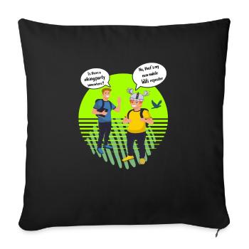 viking party or Wifi repeater Comic WLAN Design - Sofakissenbezug 45 x 45 cm - Schwarz - Vorne