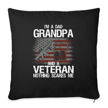 Je suis un père grand-père et un expérimenté - Housse de coussin décorative 45 x 45 cm - noir - Devant