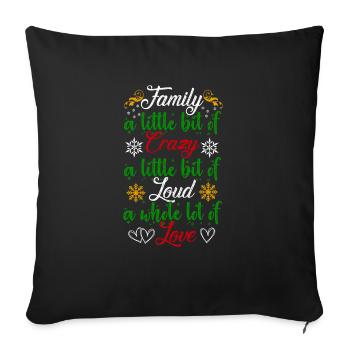 Family a bit crazy Ugly Christmas - Sofa pillowcase 17,3'' x 17,3'' (45 x 45 cm) - black - Front