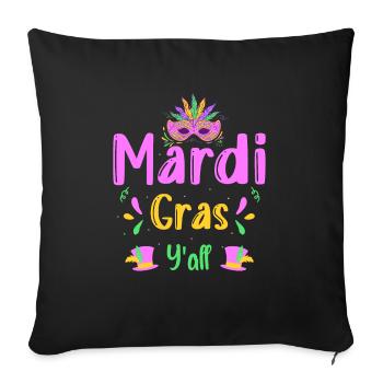 Mardi Gras Kostüm Mask - Sofakissenbezug 45 x 45 cm - Schwarz - Vorne