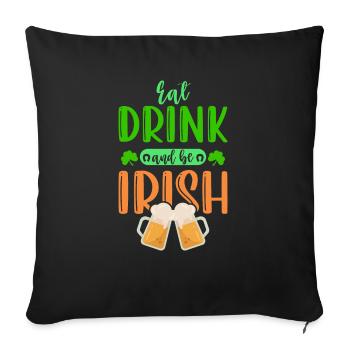 Irish St. Patrick's day - Sofa pillowcase 17,3'' x 17,3'' (45 x 45 cm) - black - Front
