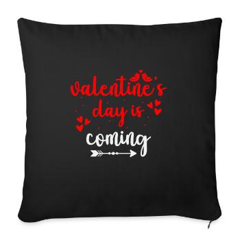 Valentine's Day is just around the corner - Sofa pillowcase 17,3'' x 17,3'' (45 x 45 cm) - black - Front