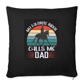 Rider Horse Father Dad papa Rider - Sofa pillowcase 17,3'' x 17,3'' (45 x 45 cm) - black - Front