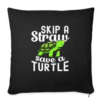 Turtle Relaxed Chill Sea Ocean Beach - Sofa pillowcase 17,3'' x 17,3'' (45 x 45 cm) - black - Front