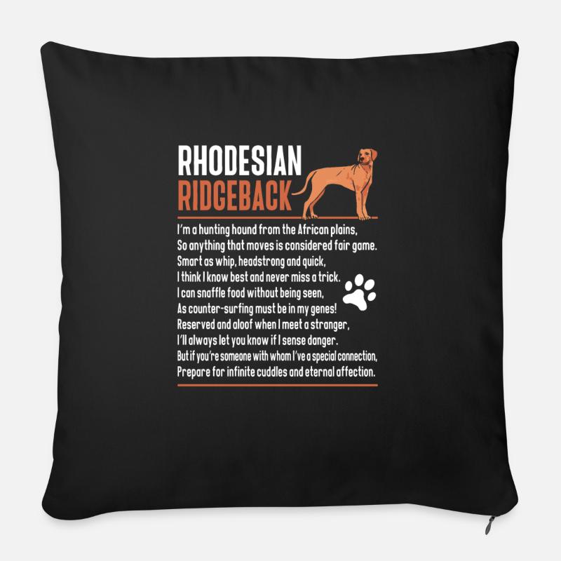 Rhodesian Ridgeback Hund - Sofakissenbezug 45 x 45 cm - Schwarz