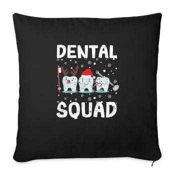 Dental Squad Teeth Dentiste Joyeux Noël - Housse de coussin décorative 45 x 45 cm - noir - Devant