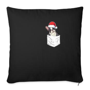 Bag French Bulldog Santa Dog Christmas - Sofa pillowcase 17,3'' x 17,3'' (45 x 45 cm) - black - Front