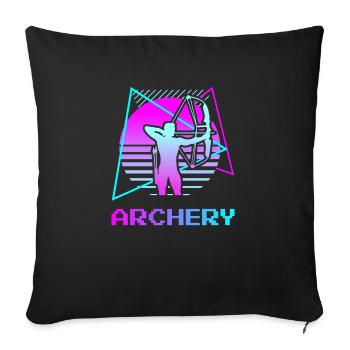 Retro Vintage Classic Archer Archery - Sofa pillowcase 17,3'' x 17,3'' (45 x 45 cm) - black - Front