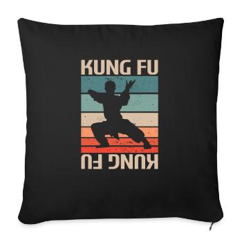 Retro Vintage Classic Kung Fu Martial Artist - Sofa pillowcase 17,3'' x 17,3'' (45 x 45 cm) - black - Front