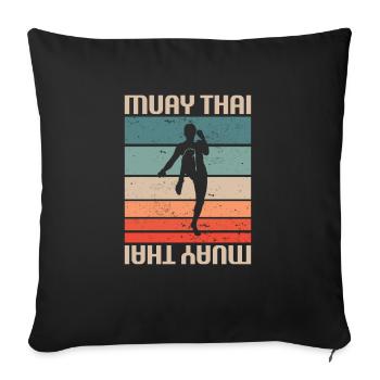 Retro Vintage Classic Muay Thai Boxing Martial - Sofa pillowcase 17,3'' x 17,3'' (45 x 45 cm) - black - Front