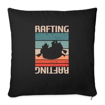 Rétro Vintage Classic Water River Rafting Kayaker - Housse de coussin décorative 45 x 45 cm - noir - Devant