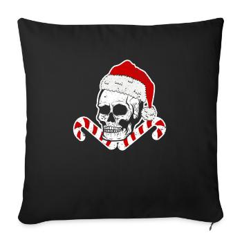 Pirate Skull Santa Claus Cap Christmas Pajamas - Sofa pillowcase 17,3'' x 17,3'' (45 x 45 cm) - black - Front