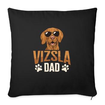 Vizsla Papa Hund Papa Ungarischer Vizsla - Sofakissenbezug 45 x 45 cm - Schwarz - Vorne