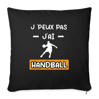 je peux pas j'ai handball joueur cadeau handball - Housse de coussin décorative 45 x 45 cm - noir - Devant