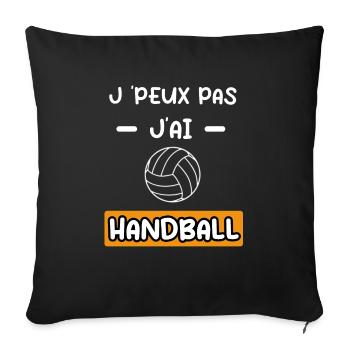je peux pas j'ai handball cadeau handball - Housse de coussin décorative 45 x 45 cm - noir - Devant
