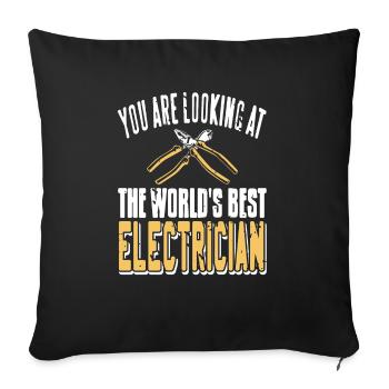 Vous regardez le meilleur électricien du monde - Housse de coussin décorative 45 x 45 cm - noir - Devant