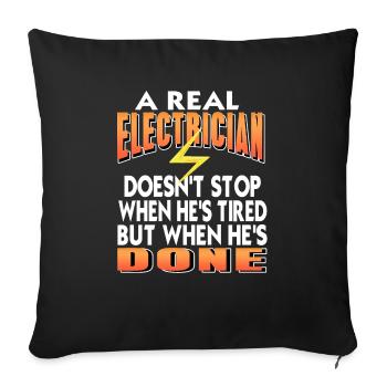 A Real Electrician Stop When He's Done Cool Retro - Sofakissenbezug 45 x 45 cm - Schwarz - Vorne