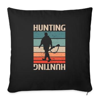 Chasseur de chasse rétro vintage classique - Housse de coussin décorative 45 x 45 cm - noir - Devant