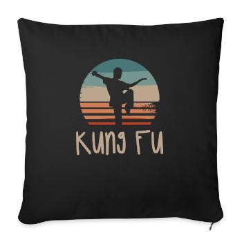 Retro Vintage Classic Kung Fu Martial Artist - Sofa pillowcase 17,3'' x 17,3'' (45 x 45 cm) - black - Front