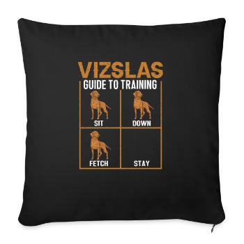 Vizsla's Guide to Training Hungarian Vizsl - Sofa pillowcase 17,3'' x 17,3'' (45 x 45 cm) - black - Front