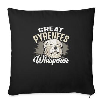 Great Pyrenees Hundeflüsterer - Sofakissenbezug 45 x 45 cm - Schwarz - Vorne