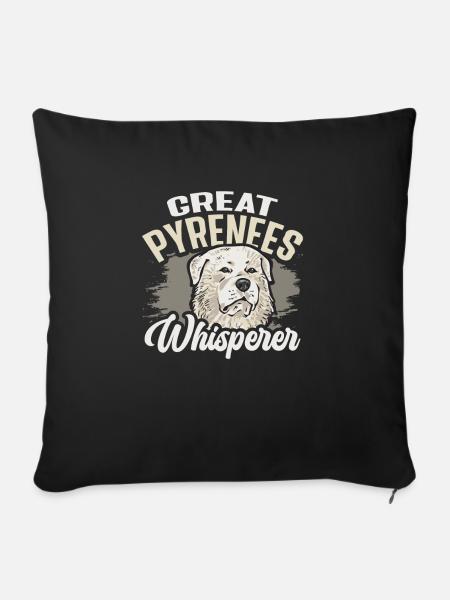 Great Pyrenees Hundeflüsterer - Sofakissenbezug 45 x 45 cm - Schwarz