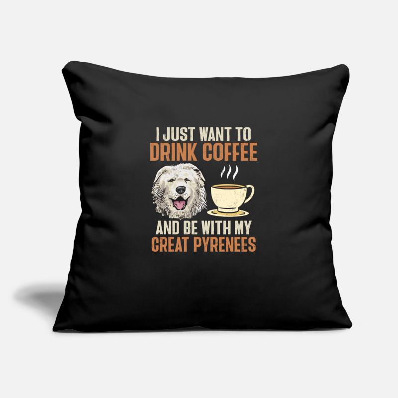 Great Pyrenees Hund Kaffee Pyrenäen Sofakissenbezug 45 x 45 cm