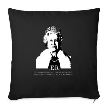 Queen Elizabeth II Quotes of Queen - Sofa pillowcase 17,3'' x 17,3'' (45 x 45 cm) - black - Front