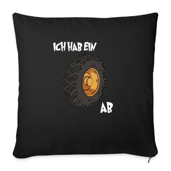 Funny bike from saying Tractor tires Tractor farmer - Sofa pillowcase 17,3'' x 17,3'' (45 x 45 cm) - black - Front