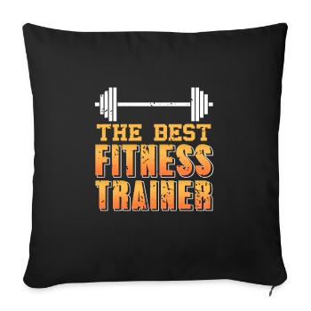 The Best Fitness Trainer Cool Retro Fitness Coach - Sofa pillowcase 17,3'' x 17,3'' (45 x 45 cm) - black - Front