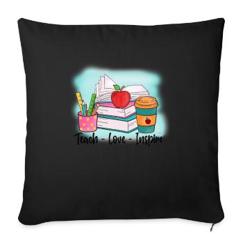 Enseignants Enseignants École Enseignants Personnel enseignant - Housse de coussin décorative 45 x 45 cm - noir - Devant