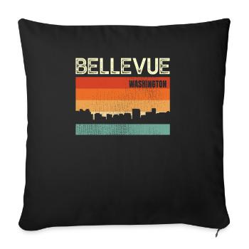 Bellevue - Housse de coussin décorative 45 x 45 cm - noir - Devant