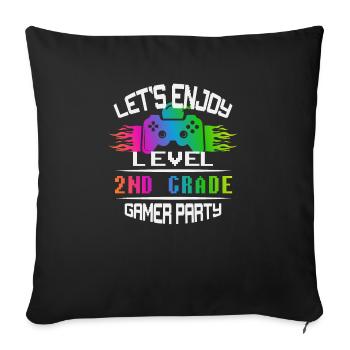 Level 2ND GRADE keep calm and game on - Sofa pillowcase 17,3'' x 17,3'' (45 x 45 cm) - black - Front