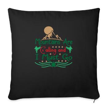 Camping Camper Nature dicton drôle - Housse de coussin décorative 45 x 45 cm - noir - Devant