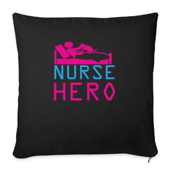 KRANKENSCHWESTER Nurse Hero - Sofa pillowcase 17,3'' x 17,3'' (45 x 45 cm) - black - Front