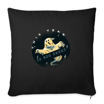 Ghost Halloween Retro cette année est Boo Sheet - Housse de coussin décorative 45 x 45 cm - noir - Devant