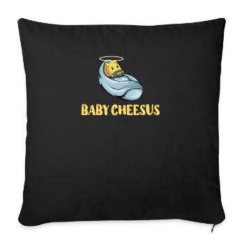 Jesus Christ Cheese Church Christianity Religion - Sofa pillowcase 17,3'' x 17,3'' (45 x 45 cm) - black - Front